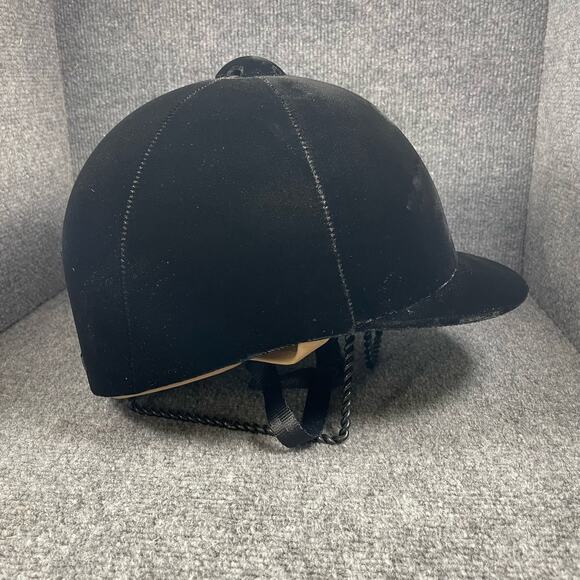 Troxel Grand Prix Gold II Equestrian Riding Helmet Small Black Velvet Show - Picture 3 of 10